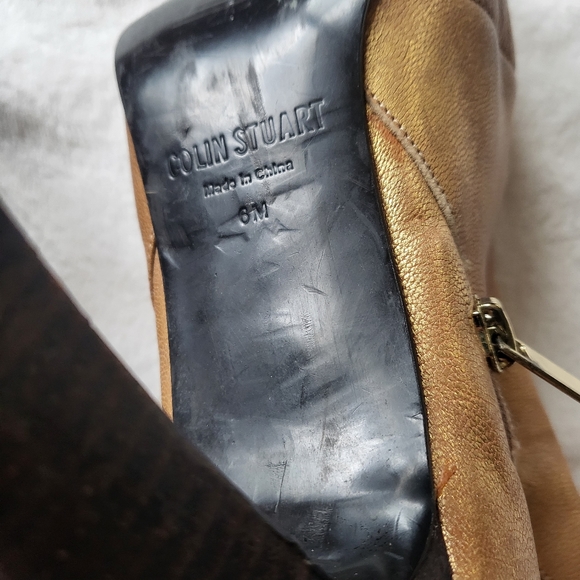 Colin Stuart metallic gold ankle boots heels US 6M - Picture 4 of 10